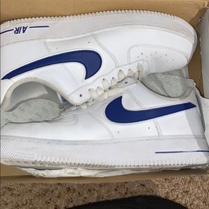 Blue and White Air Force Ones